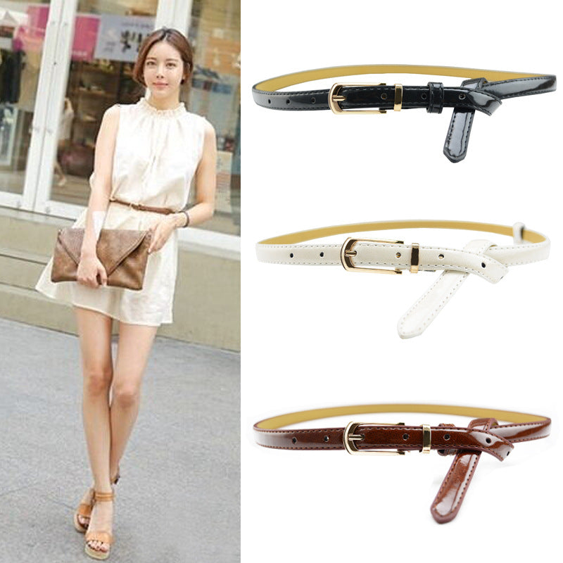 Candy Color Pin Buckle Ladies Patent Leather Pu Belt