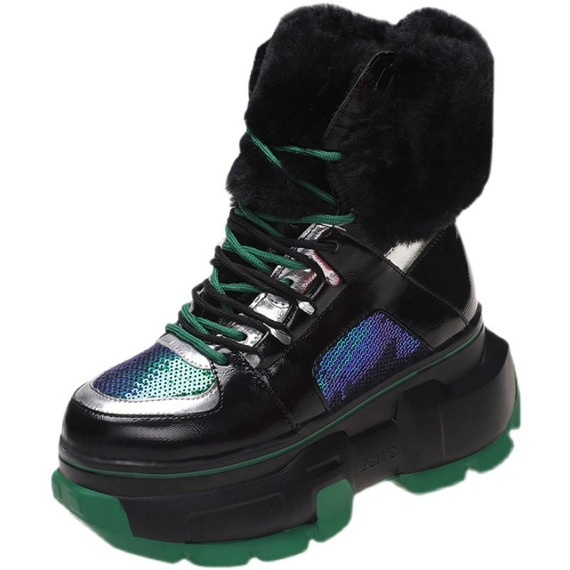 Women's Platform And Velvet Snow Boots