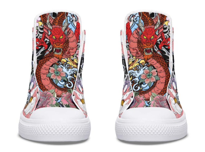 Printed Couple High-top Canvas Shoes