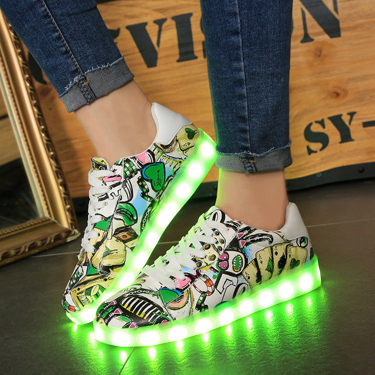 Autumn Colorful Luminous Shoes Flashing Light