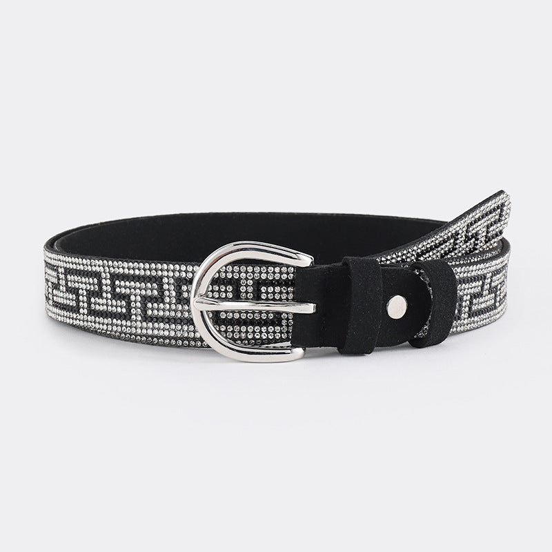 PU Leather Rhinestone Belt