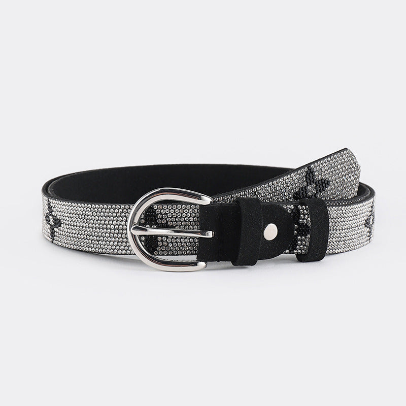 PU Leather Rhinestone Belt