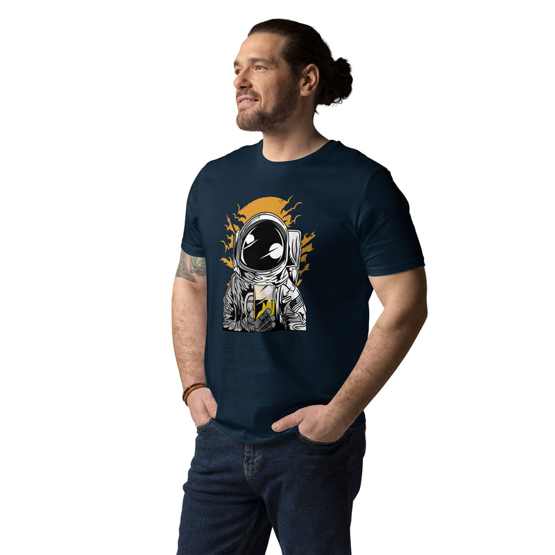 Bier in Space Unisex-Bio-Baumwoll-T-Shirt